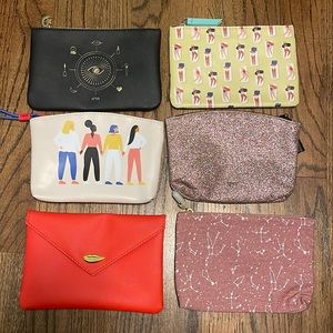 LOT of 6 IPSY cosmetic bags